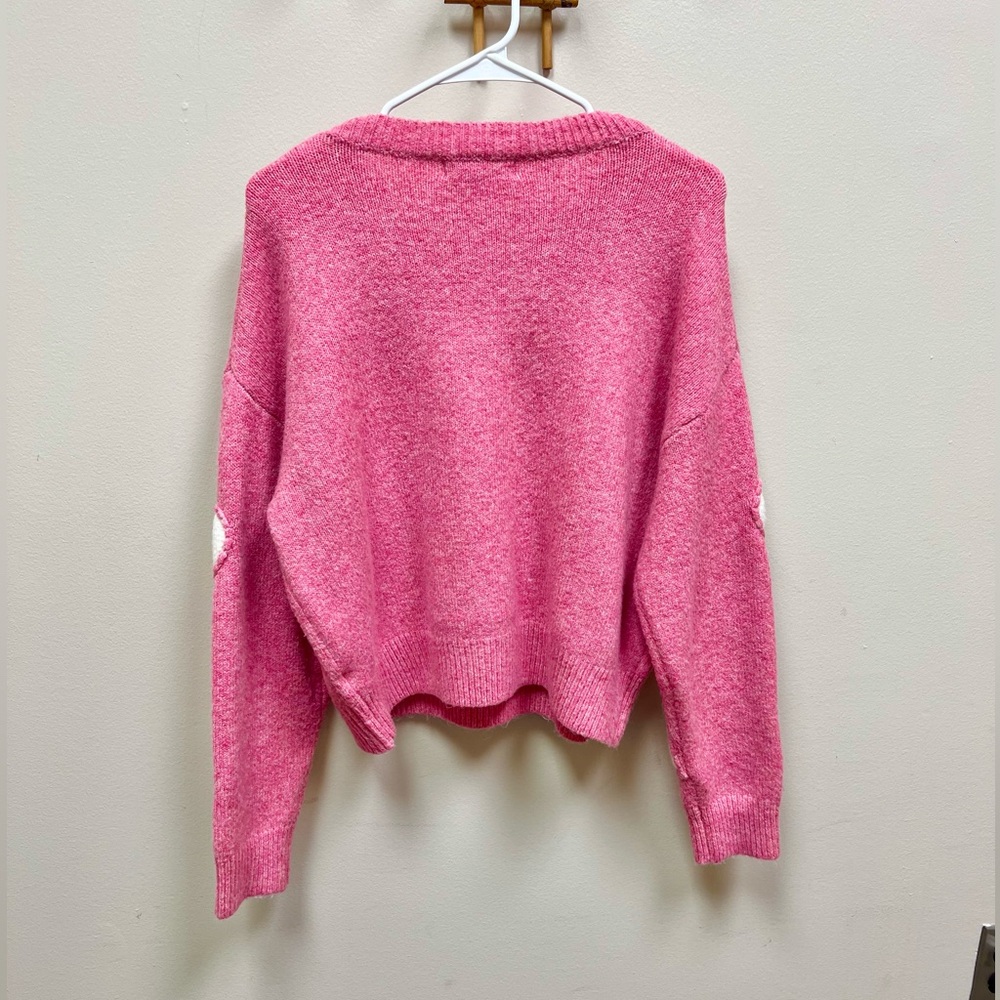 Threaded Leaf Asymmetrical Heart Patch Crewneck P… - image 3